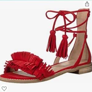 PELLE MODA Harah Lipstick Red Suede size 8